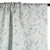 Tissu double gaze cueillette fleurs - bleu x 10 cm