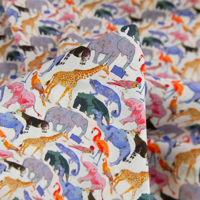 Tissu Liberty of London Queue for the zoo E x 10 cm