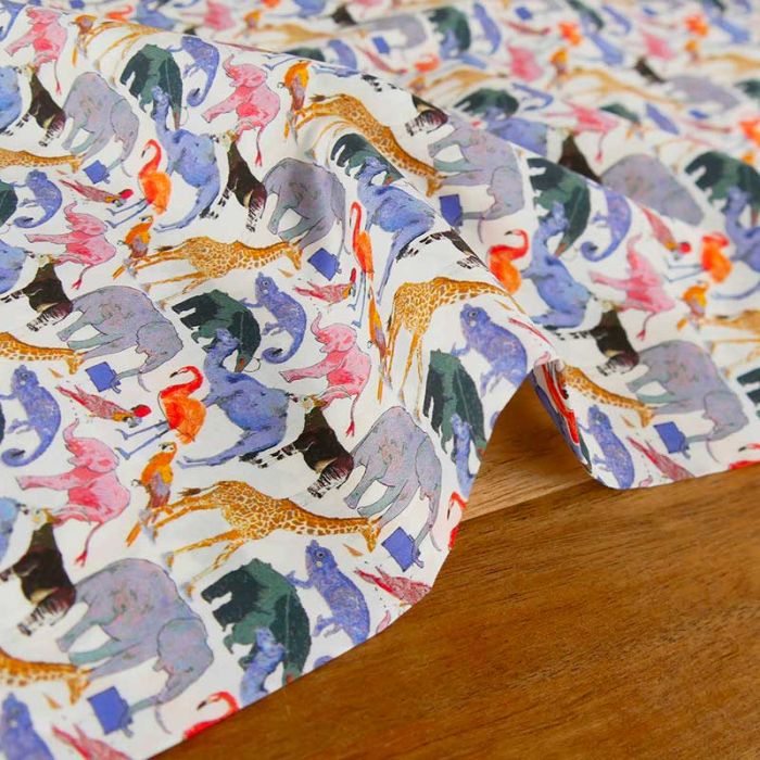 Tissu Liberty of London Queue for the zoo E x 10 cm