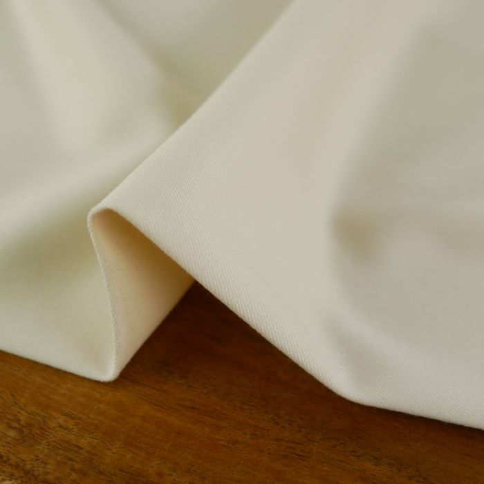 Tissu gabardine légère stretch uni - écru x 10 cm