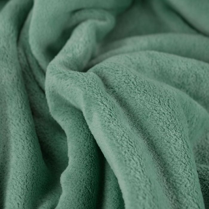 Tissu doudou polaire uni - vert de gris x 10 cm