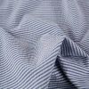 Tissu seersucker rayures blanc - bleu foncé x 10 cm