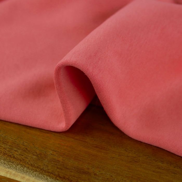 Tissu molleton sweat - rose x 10 cm