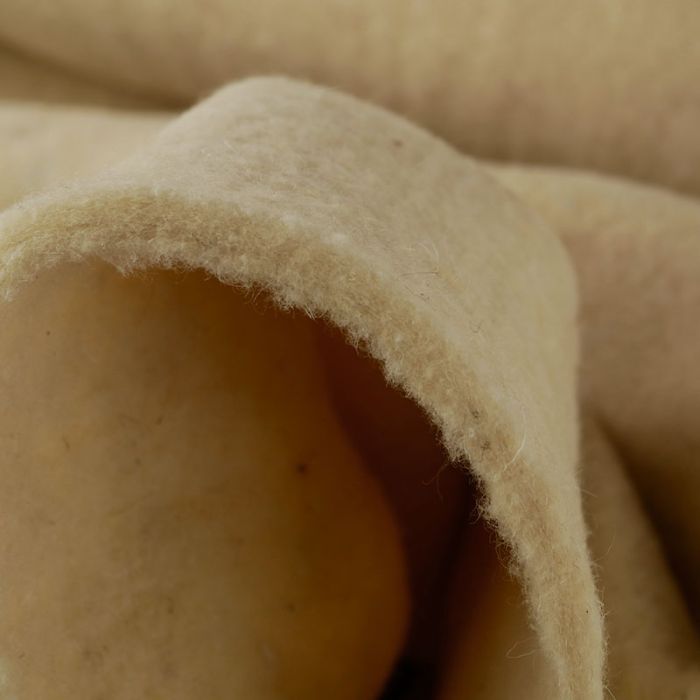 Tissu molleton isolant 100% laine - naturel x 10 cm