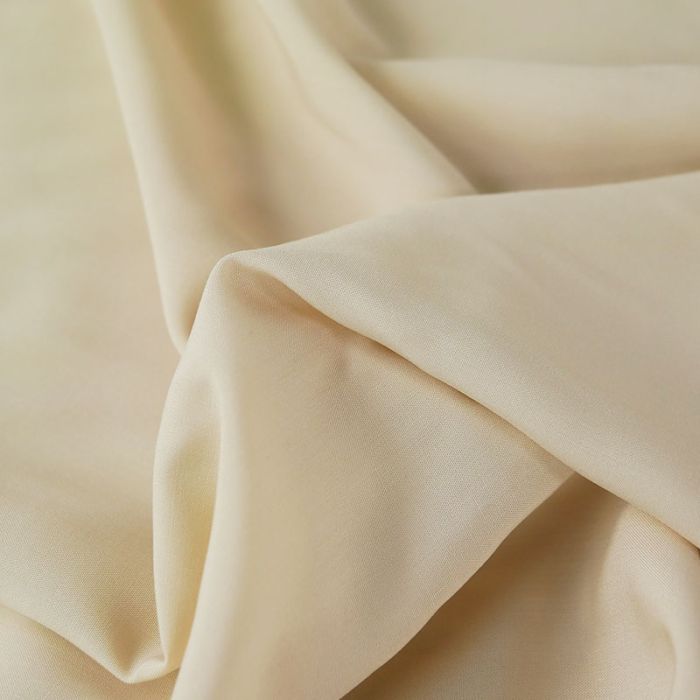 Tissu popeline viscose bambou uni - crème x 10 cm