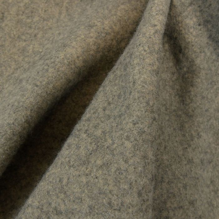 Tissu lainage chiné haute couture - gris clair x 10 cm