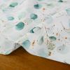Tissu viscose stretch feuilles eucalyptus - blanc x 10 cm