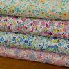 Tissu popeline coton minis fleurs pastel - violet x 10 cm
