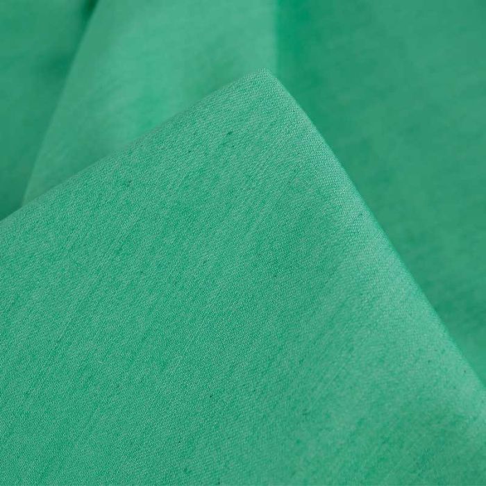 Tissu denim stretch haute couture - vert x 10 cm