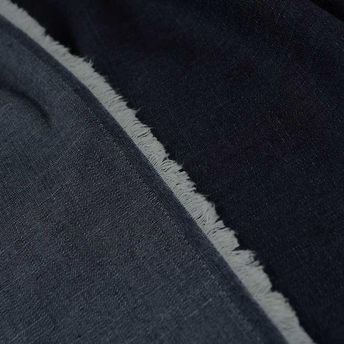 Tissu denim stretch haute couture - bleu foncé x 10 cm