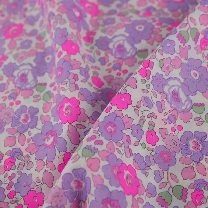 Tissu Liberty of London Betsy fluo - violet x 10 cm
