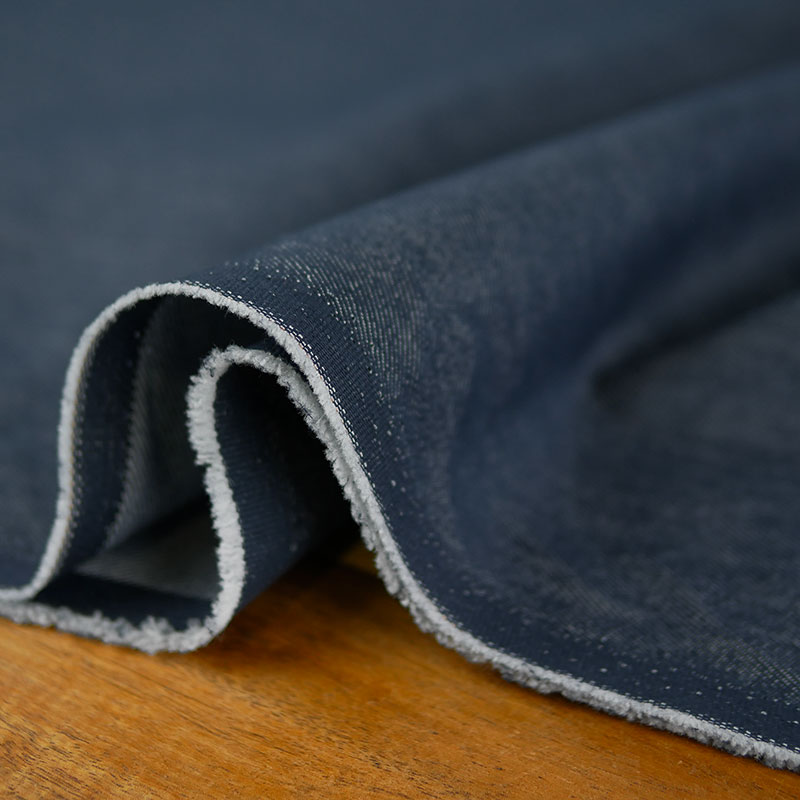 Tissu Jean Stretch (Lycra) Bleu - Largeur 160cm - Pour Vêtements Et Création - Neuf