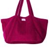 Kit couture - grand cabas en velours fuchsia