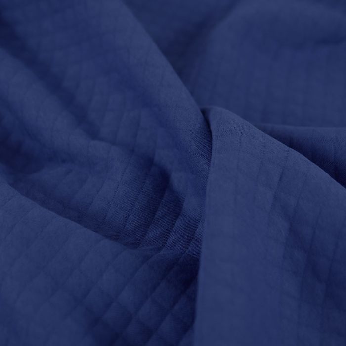 Jersey matelassé coton - bleu roi x 10 cm