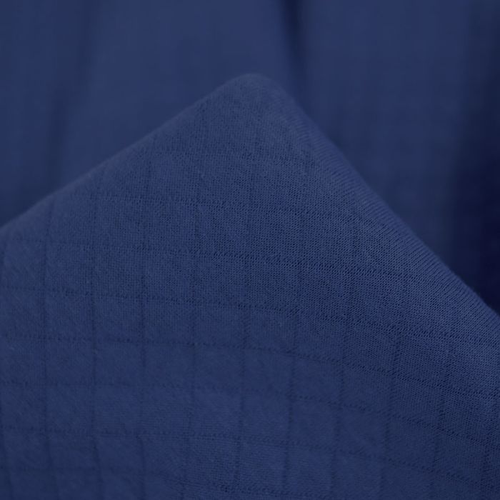 Jersey matelassé coton - bleu roi x 10 cm