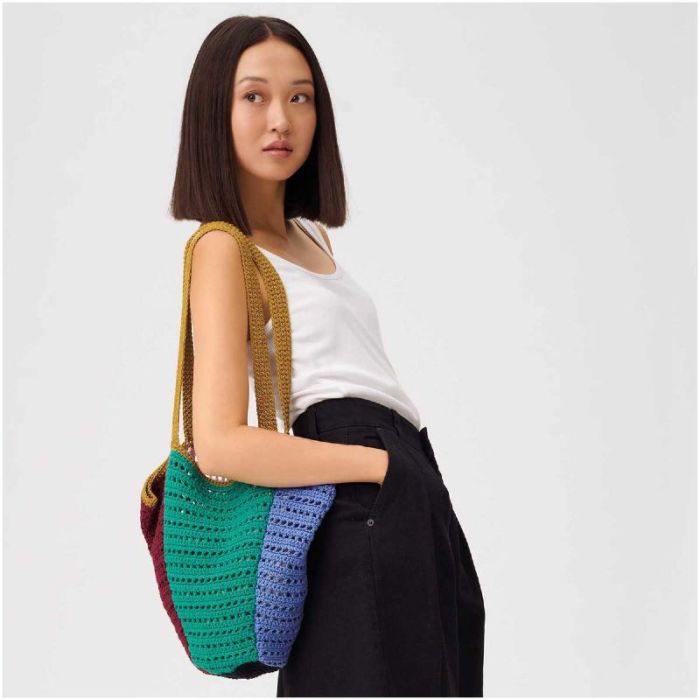 Kit crochet sac 6 couleurs en coton bio - Rico design