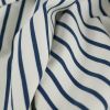 Tissu jersey à rayures marinière écru - bleu x 10 cm