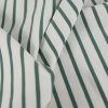Tissu jersey à rayures marinière écru - vert x 10 cm