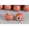 Perle Simili-cuir ronde 18mm à gros trou blanc