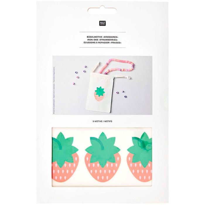 Ecussons flex thermocollants fraises - Rico Design x 9