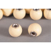 Perle Simili-cuir ronde 14mm à gros trou écru