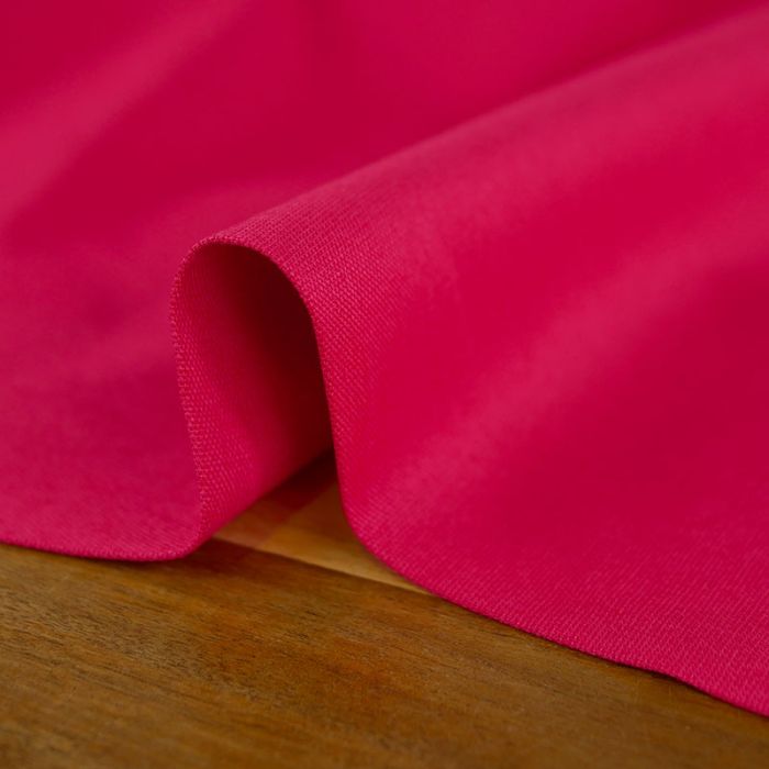 Tissu coton demi-natté canvas uni - fuchsia x 10 cm
