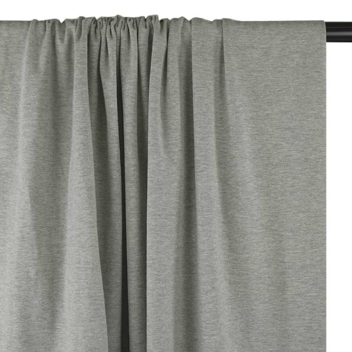 Tissu jersey coton uni - gris clair x 10 cm