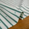 Tissu jersey fin rayures coeurs - eucalyptus x 10 cm
