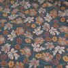 Tissu twill viscose stretch fleurs anémones - bleu de gris x 10 cm