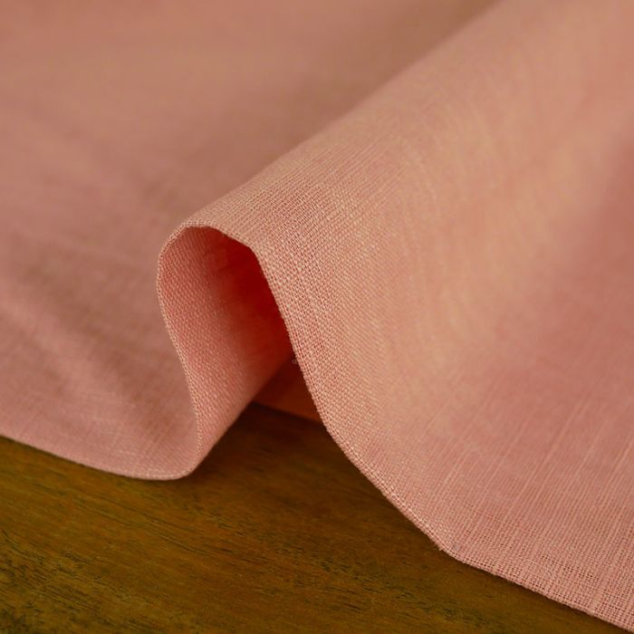 Tissu lin uni oeko-tex - saumon x 10 cm