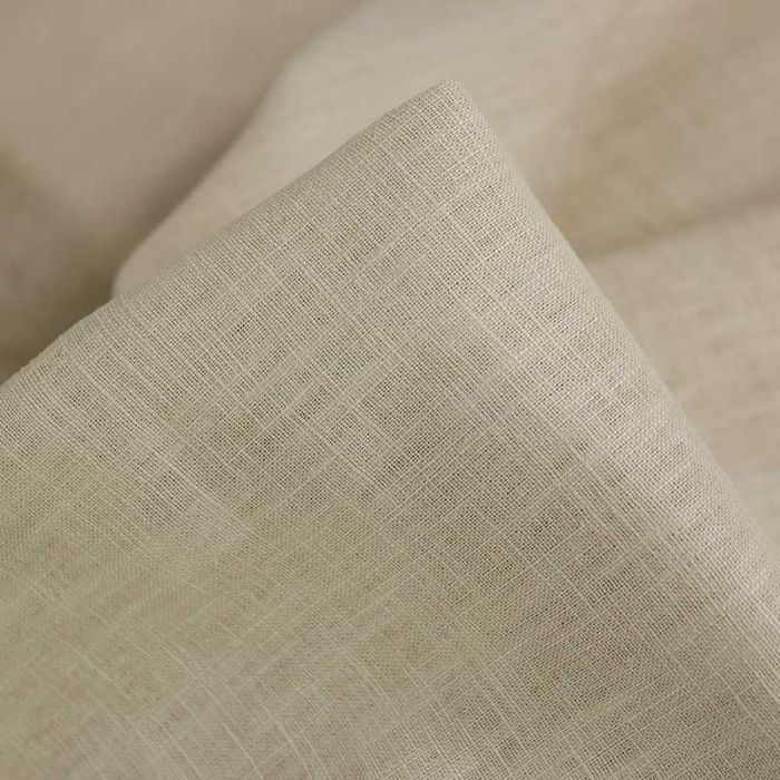 Tissu lin uni oeko-tex - beige x 10 cm