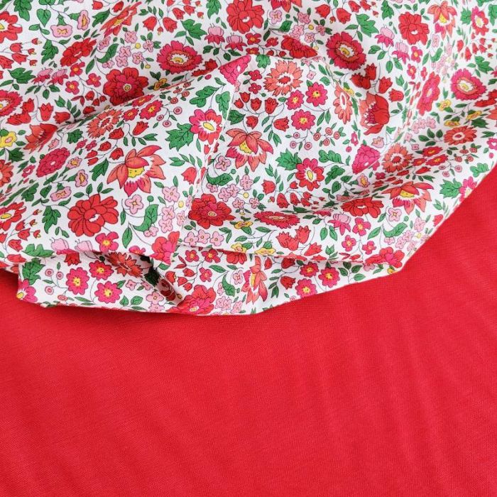 Kit Couture - Maxi foulard Liberty tencel rouge