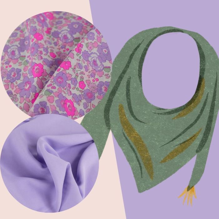 Kit Couture - Maxi foulard Liberty tencel lilas