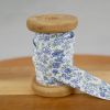 Biais polycoton fleuri bleuet 20 mm - bleu x 10 cm