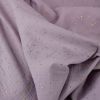 Tissu double gaze pois dorés - lilas x 10cm