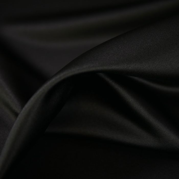 Tissu satin duchesse uni - noir x 10 cm