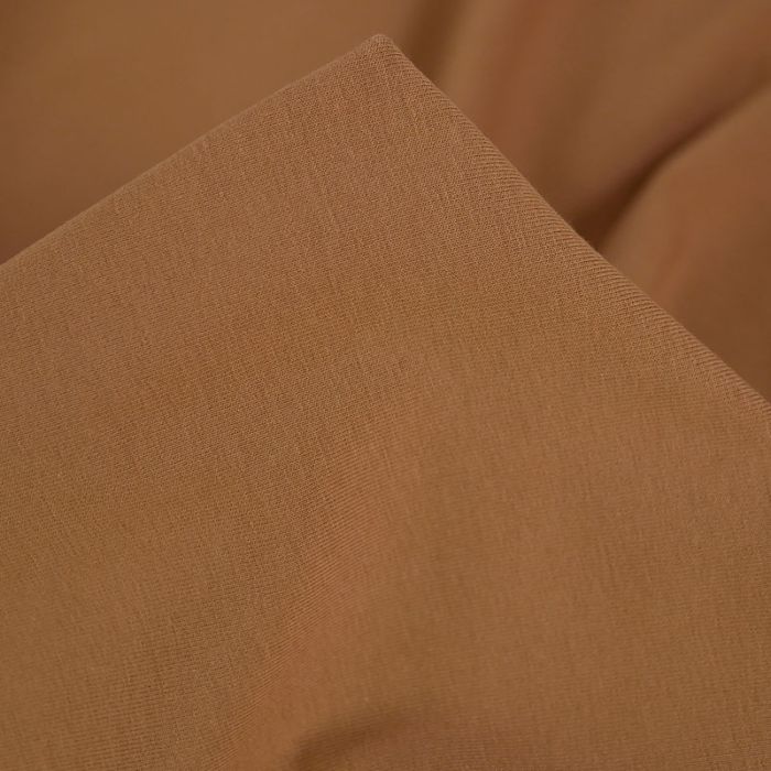 Tissu jersey coton bio uni - camel x 10cm