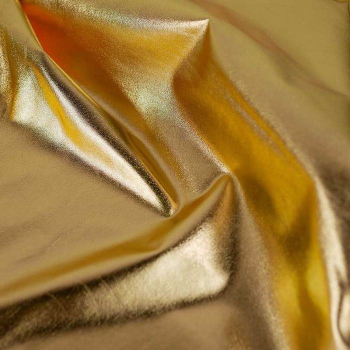 Tissu stretch lamé métallisé - doré x 10 cm