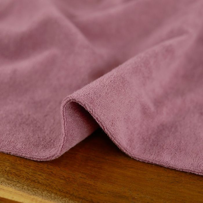 Tissu jersey éponge coton oeko-tex - rose thé x 10 cm