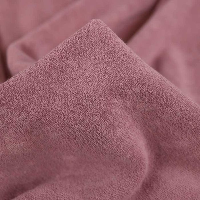 Tissu jersey éponge coton oeko-tex - rose thé x 10 cm