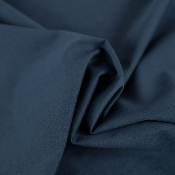 Tissu voile de coton uni - bleu denim