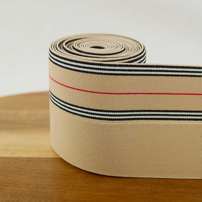 Élastique bord-côte pré-plié à rayures 80 mm x 10 cm