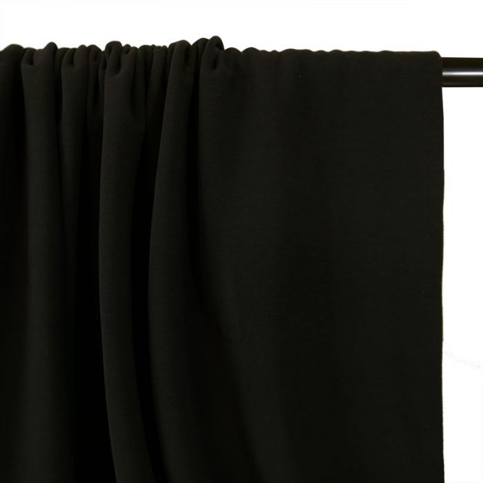 Coupon - Tissu jersey sweat léger bio uni noir