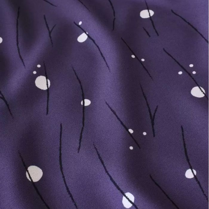 Tissu crêpe viscose Noctis Violet - Eglantine et Zoé x 10 cm