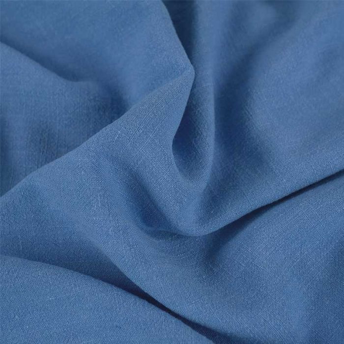 Tissu viscose lin - bleu jean x 10 cm