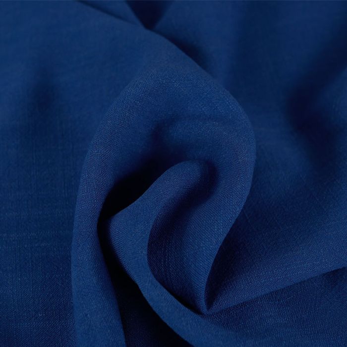 Tissu viscose lin - bleu roix 10 cm