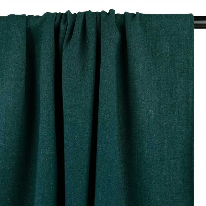 Tissu viscose lin - vert forêt x 10 cm