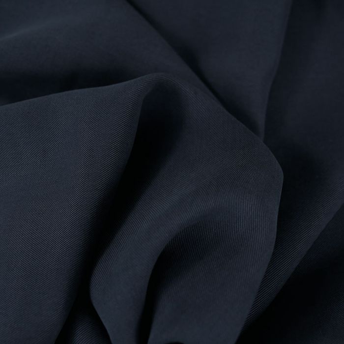Tissu tencel haute couture - bleu marine x 10 cm