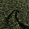Tissu gabardine stretch motifs zébrés- kaki x 10 cm