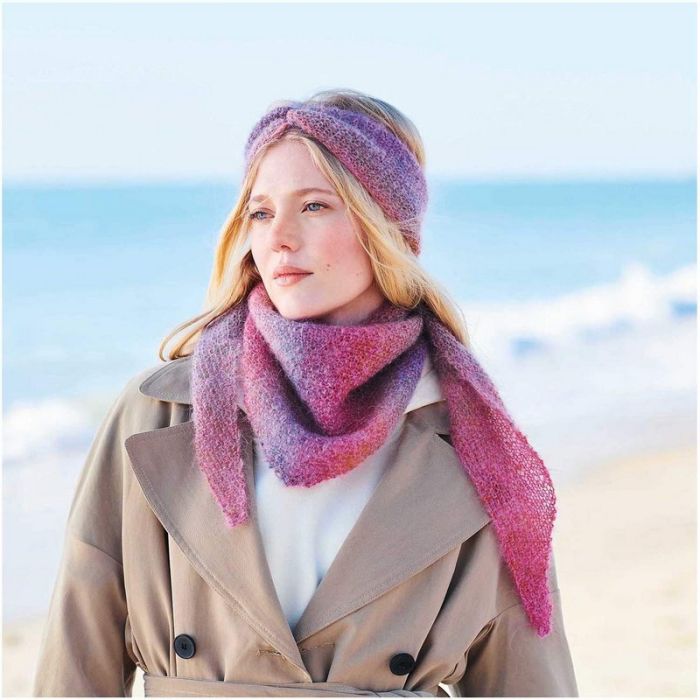 Kit tricot Châle facile au point de riz - Rico design